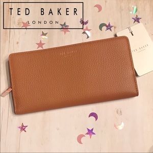 Ted Baker London Tan Wallet with Rose-gold Hardware